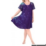 LA LEELA Women's Casual Loose Beach Sundress Sleeve Dresses Kaftan Cover up Rayon Tie Dye C Violet_a10 B07C14FCVK